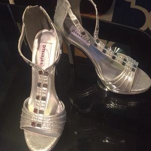 Silver rhinestone strappy high heel by dyeables